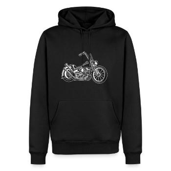 Chopper / Bobber Motorrad 02_weiß - Männer Premium Bio Hoodie - Schwarz - Vorne - Nico (187cm)