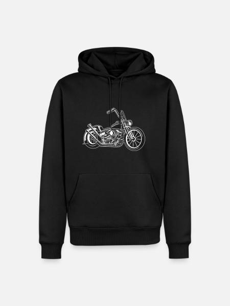 Chopper / Bobber Motorcycle 02_white - Men’s Premium Organic Hoodie - black