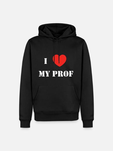I love my prof - Männer Premium Bio Hoodie - Schwarz