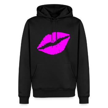 baiser - Sweat à capuche Premium bio Homme - noir - Devant - Nico (187cm)