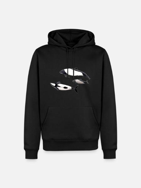 Commerson Delfin - dauphin de Commerson - Tonina - Sweat à capuche Premium bio Homme - noir