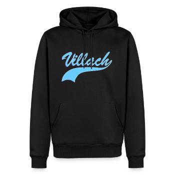 Villach - Männer Premium Bio Hoodie - Schwarz - Vorne - Nico (187cm)