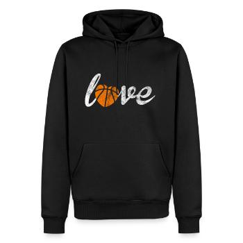 L'amour cadeau basket basket-ball de basket-ball - Sweat à capuche Premium bio Homme - noir - Devant - Nico (187cm)