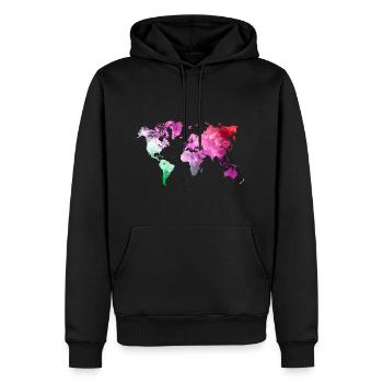 carte colorée Carte du monde Voyage Cadeaux Voyage - Sweat à capuche Premium bio Homme - noir - Devant - Nico (187cm)