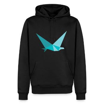 Vogel Schwalbe Origami Polygon - Männer Premium Bio Hoodie - Schwarz - Vorne - Nico (187cm)