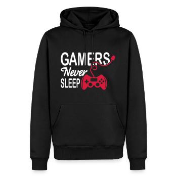 Gamers Never Sleep - Men’s Premium Organic Hoodie - black - Front - Nico (187cm)