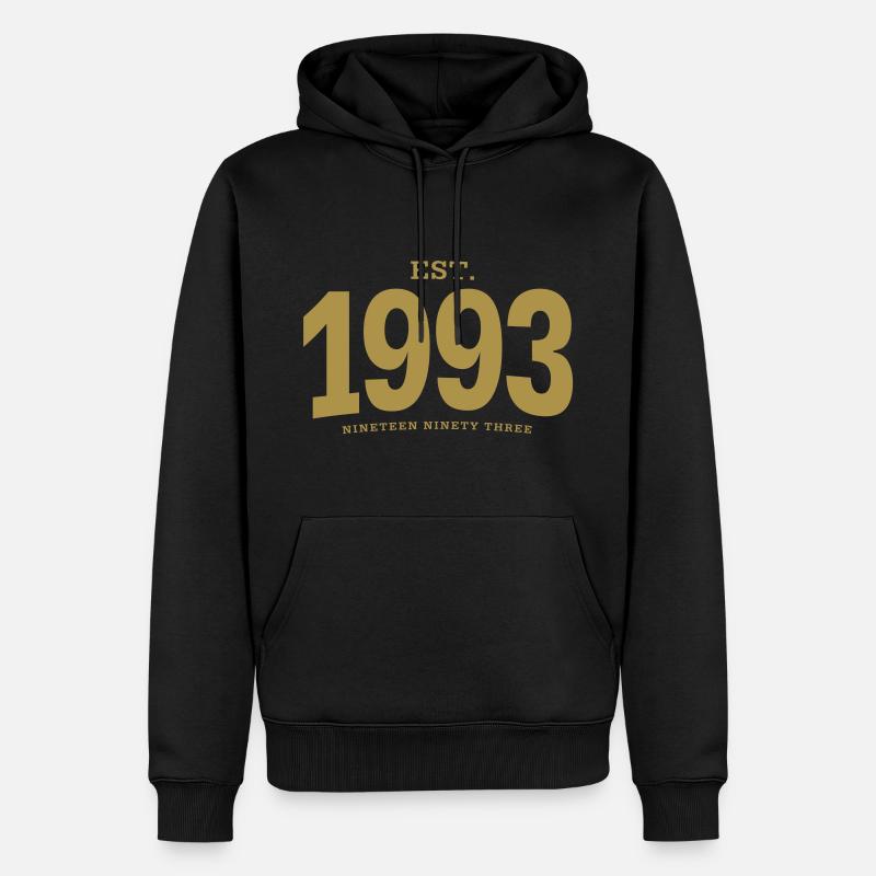 HNE. 1993 Nineteen Ninety Three - Sweat à capuche Premium bio Homme - noir
