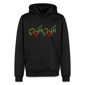 Candlesticks Market - Trader Chart - Men’s Premium Organic Hoodie - black - Front - Nico (187cm)