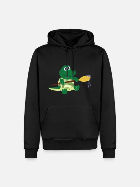 Krokodil mit Paddel - Männer Premium Bio Hoodie - Schwarz