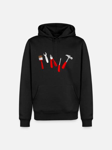 værktøj værktøjer børste hammer skruetrækker tænger - Herre Premium økologisk hoodie - sort