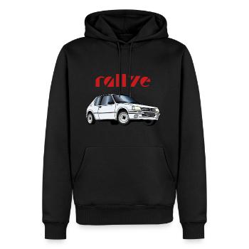 1 3 rallye 90 92 Blanc Meije - Sweat à capuche Premium bio Homme - noir - Devant - Nico (187cm)