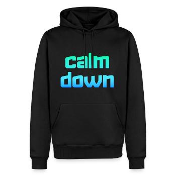 Détente et détente. Calme-toi - Sweat à capuche Premium bio Homme - noir - Devant - Nico (187cm)