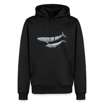 Blue Whale - Blue Whale - Baleine bleue - Männer Premium Bio Hoodie - Schwarz - Vorne - Nico (187cm)