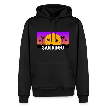 San Diego Shirt ! - Männer Premium Bio Hoodie - Schwarz - Vorne - Nico (187cm)