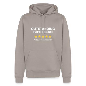 Petit ami exceptionnel - Sweat à capuche Premium bio Homme - taupe - Devant - Nico (187cm)