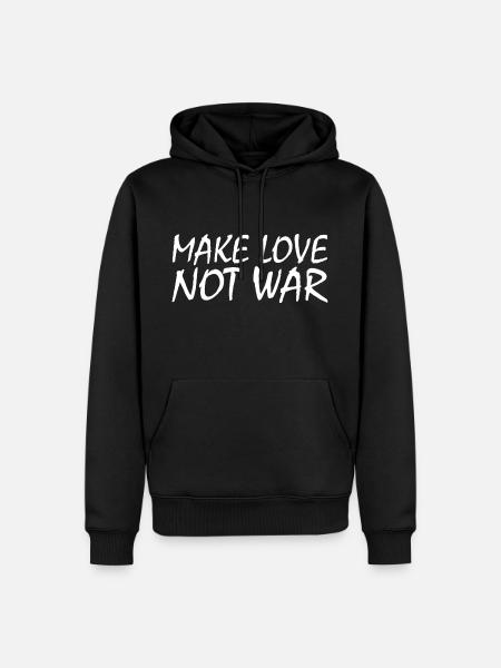 Make love not war - Männer Premium Bio Hoodie - Schwarz
