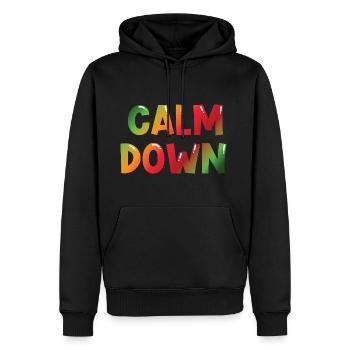 Relaxation and relaxation. Just Calm Down - Men’s Premium Organic Hoodie - black - Front - Nico (187cm)
