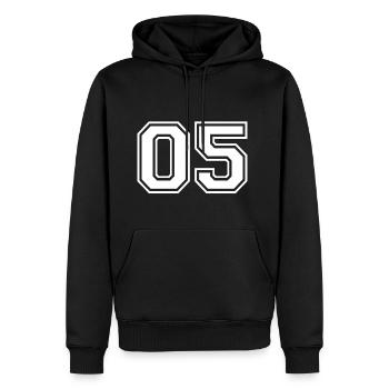 05 - FOOTBALL AMERICAIN - shirt design jersey - Sweat à capuche Premium bio Homme - noir - Devant - Nico (187cm)