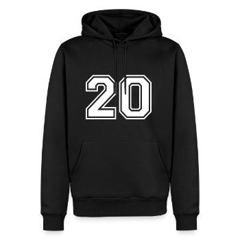 20 - AMERICAN FOOTBALL - Trikot Shirt Motiv - Männer Premium Bio Hoodie - Schwarz - Vorne - Nico (187cm)