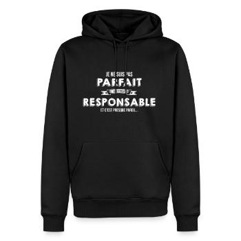 Responsable - Sweat à capuche Premium bio Homme - noir - Devant - Nico (187cm)