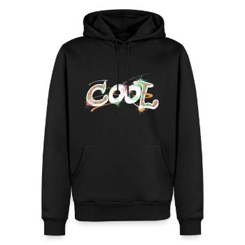 Cool Schriftzug cooles Shirt Graffiti Comic Look - Männer Premium Bio Hoodie - Schwarz - Vorne - Nico (187cm)