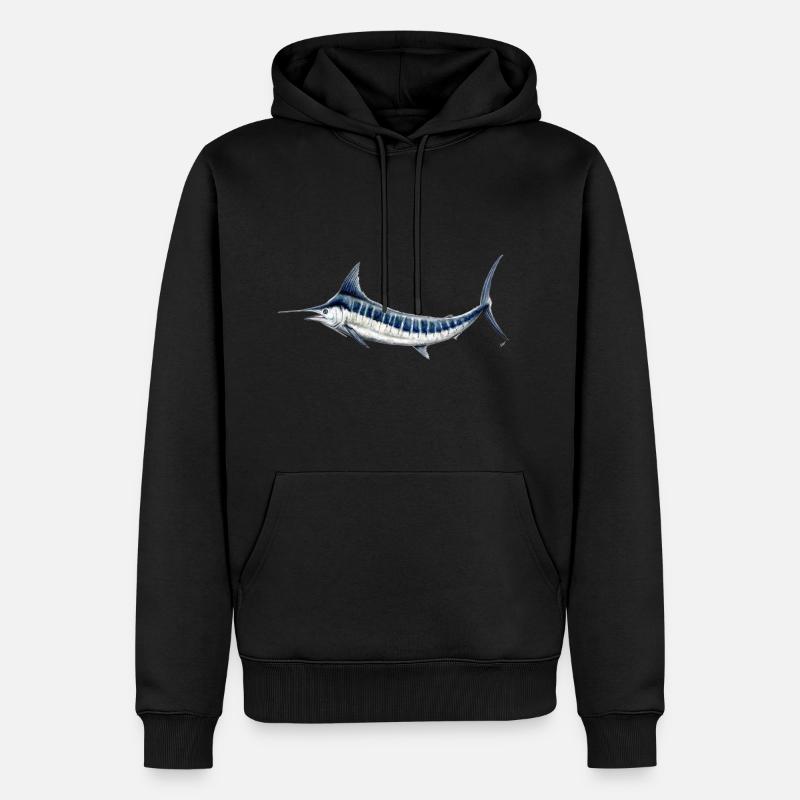 Blue Marlin - Blauer Marlin - Espadon - Fisch - Männer Premium Bio Hoodie - Schwarz
