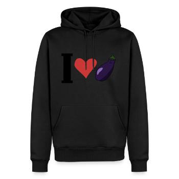 J’adore la laitue d’oeufs - Sweat à capuche Premium bio Homme - noir - Devant - Nico (187cm)