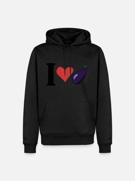 I love eggplant - Men’s Premium Organic Hoodie - black
