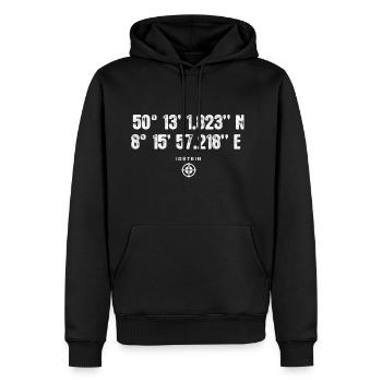 Idstein Geocacher Geschenk Standort GPS Stadt - Männer Premium Bio Hoodie - Schwarz - Vorne - Nico (187cm)