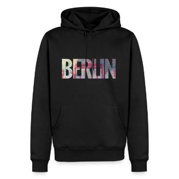 Berlin - Sweat à capuche Premium bio Homme - noir - Devant - Nico (187cm)