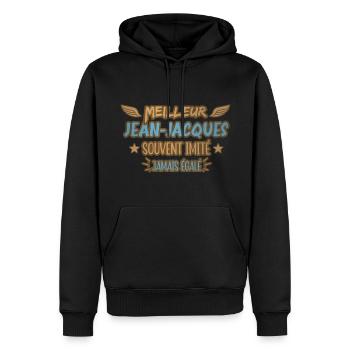 Meilleur Jean-Jacques souvent imité jamais égalé - Sweat à capuche Premium bio Homme - noir - Devant - Nico (187cm)