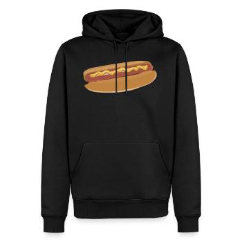 saucisses hot dog hot dog fastfood4 fast-food - Sweat à capuche Premium bio Homme - noir - Devant - Nico (187cm)