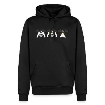 chiens drôles - Sweat à capuche Premium bio Homme - noir - Devant - Nico (187cm)