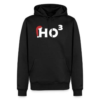 HO HO HO | Weihnachten | HO hoch 3 - Männer Premium Bio Hoodie - Schwarz - Vorne - Nico (187cm)