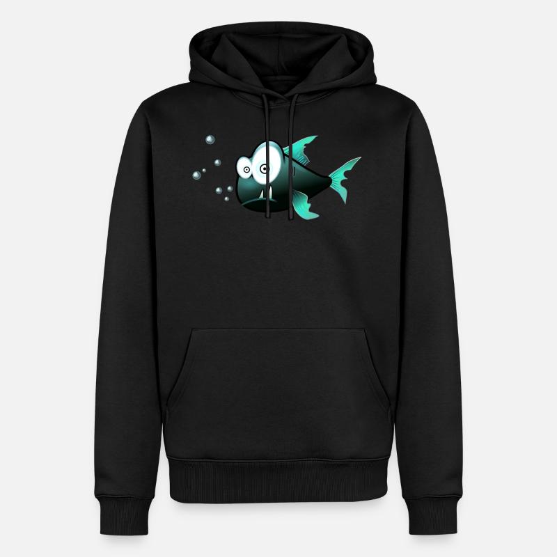 Fisch - Männer Premium Bio Hoodie - Schwarz