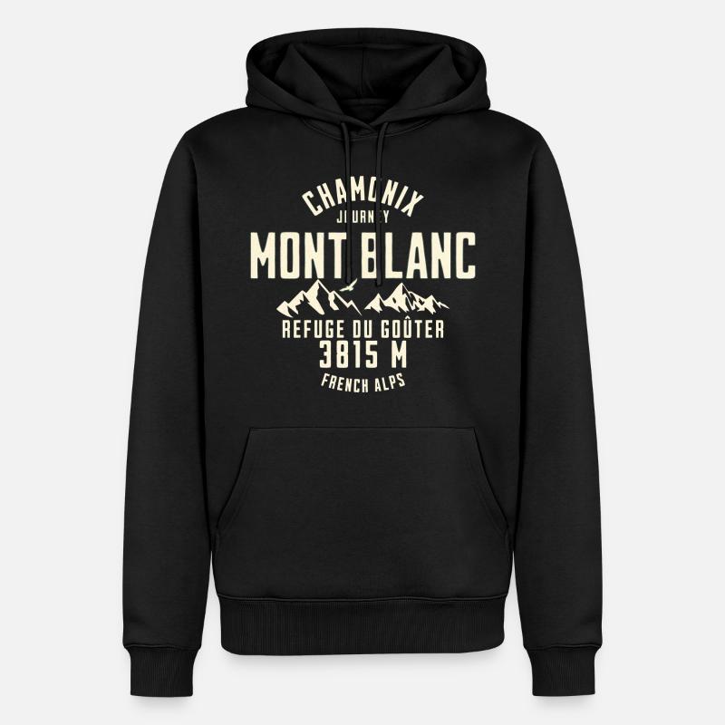Chamonix Reise Basislager - Männer Premium Bio Hoodie - Schwarz