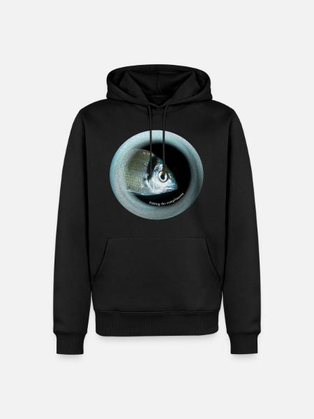 Bulls-eye Fish - Men’s Premium Organic Hoodie - black