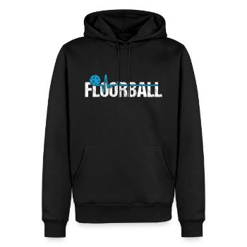 Floorball Joueur de Floorball Joueur de Floorball - Sweat à capuche Premium bio Homme - noir - Devant - Nico (187cm)