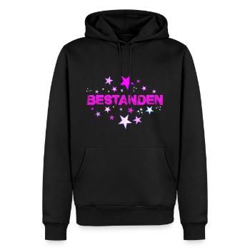 Bestanden Abschluss Prüfung Abi bestanden rosa - Männer Premium Bio Hoodie - Schwarz - Vorne - Nico (187cm)
