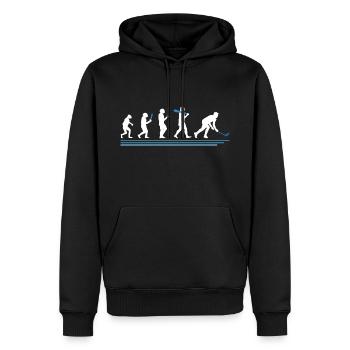 Joueur de Floorball Floorball FloorBall - Sweat à capuche Premium bio Homme - noir - Devant - Nico (187cm)