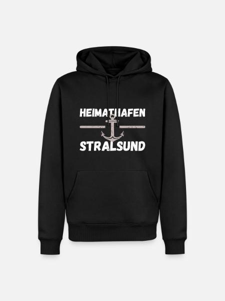 Heimathafen Stralsund - Männer Premium Bio Hoodie - Schwarz