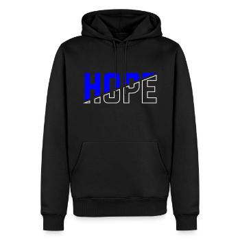 Espoir - Sweat à capuche Premium bio Homme - noir - Devant - Nico (187cm)