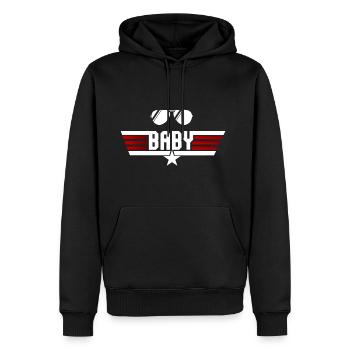 Baby pilote de chasse - Sweat à capuche Premium bio Homme - noir - Devant - Nico (187cm)