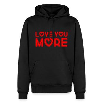 Love You More - Männer Premium Bio Hoodie - Schwarz - Vorne - Nico (187cm)
