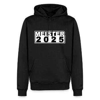 Meister 2025 - Männer Premium Bio Hoodie - Schwarz - Vorne - Nico (187cm)