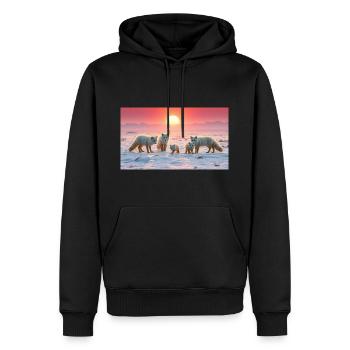 T-shirt 👕👕 2025 - Sweat à capuche Premium bio Homme - noir - Devant - Nico (187cm)