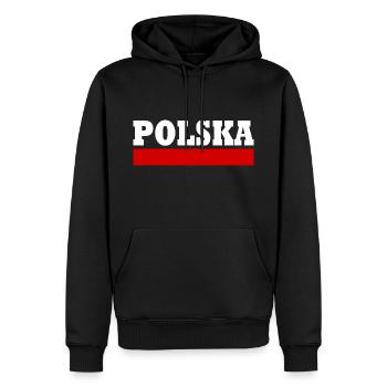 Polska - Sweat à capuche Premium bio Homme - noir - Devant - Nico (187cm)