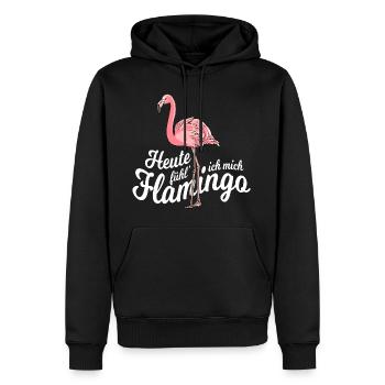 Heute fühl ich mich Flamingo (weiss) - Männer Premium Bio Hoodie - Schwarz - Vorne - Nico (187cm)