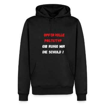 Spaß-Design für Opfer-Typen - Männer Premium Bio Hoodie - Schwarz - Vorne - Nico (187cm)