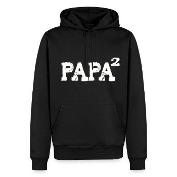 PAPA Geschenk Shirt von 2 Papa von 2 - Männer Premium Bio Hoodie - Schwarz - Vorne - Nico (187cm)